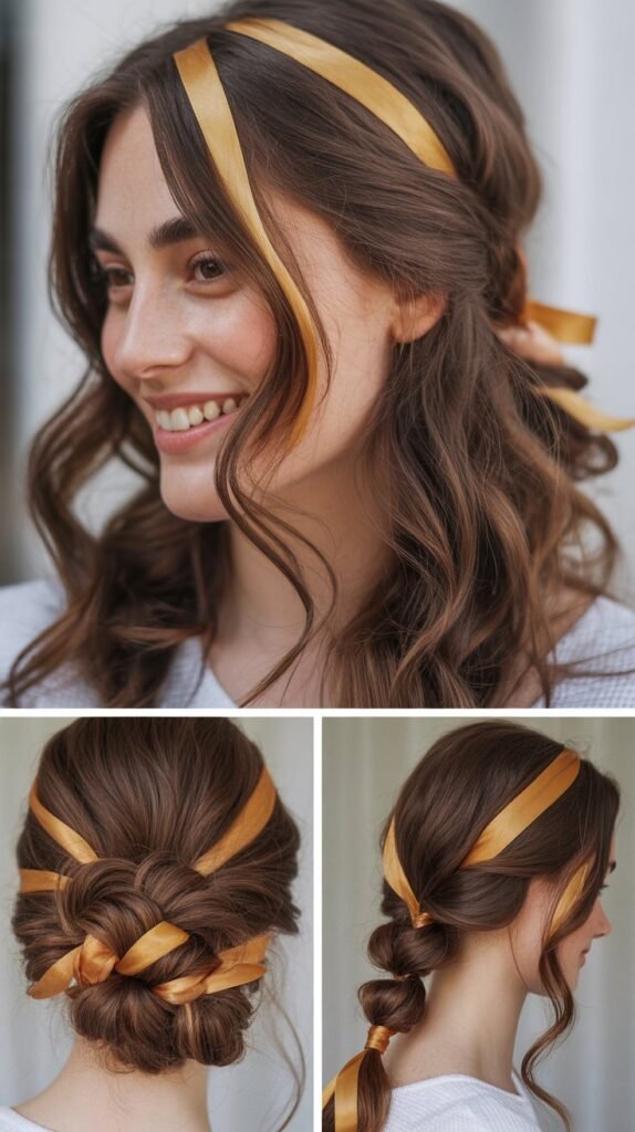  Chocolate Brown with Honey Blonde Ribbons
