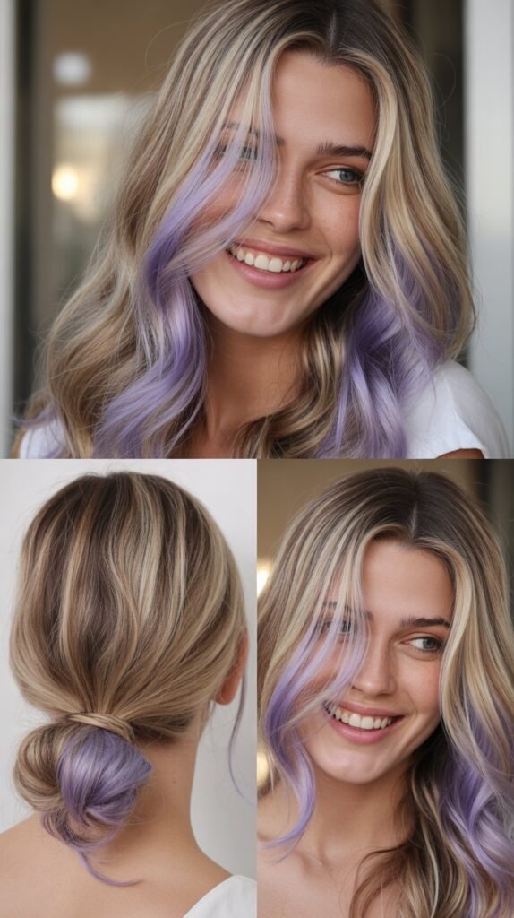 Lavender-Tinted Blonde Money Piece