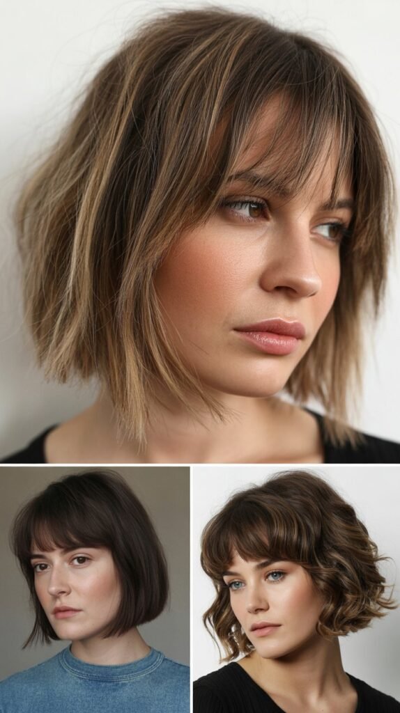  Bob With Long Razored Bangs