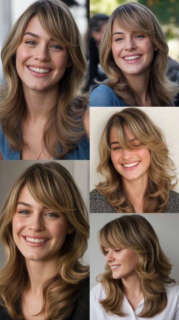 Long Layers With Side-Swept Bangs