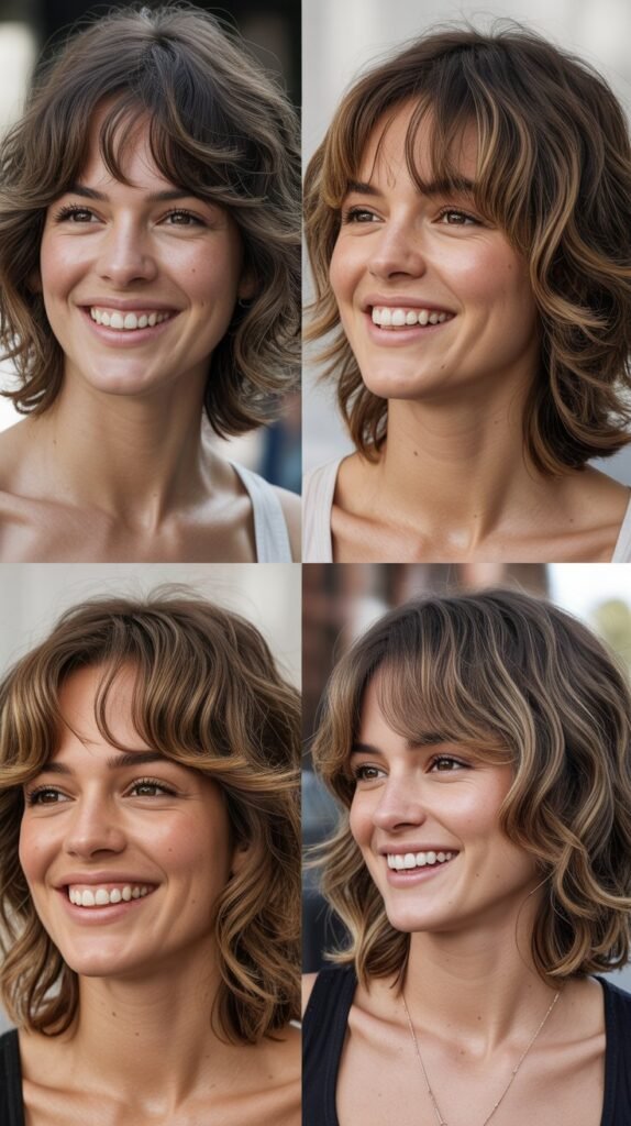 Shaggy Bangs with Medium Shaggy Layers