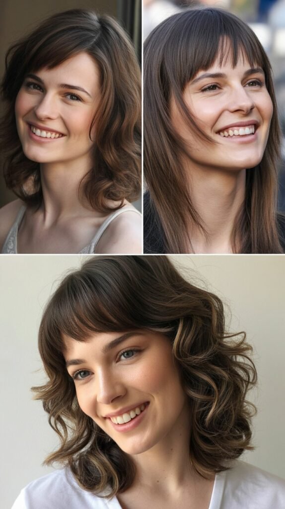 Angled Bangs with Medium Hair