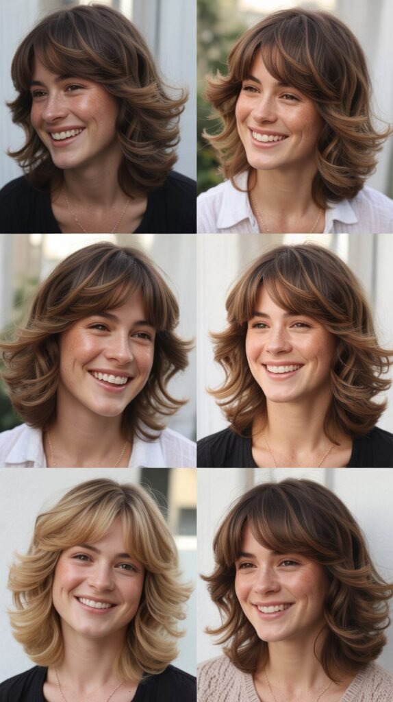 Dimensional Layers With Feathered Bangs