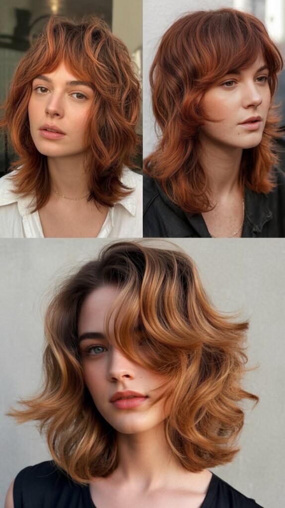 Wolf Cut with Copper and Auburn Tones