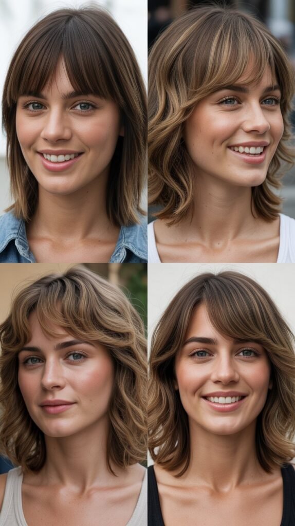 Choppy Bangs with Medium Layered Cut