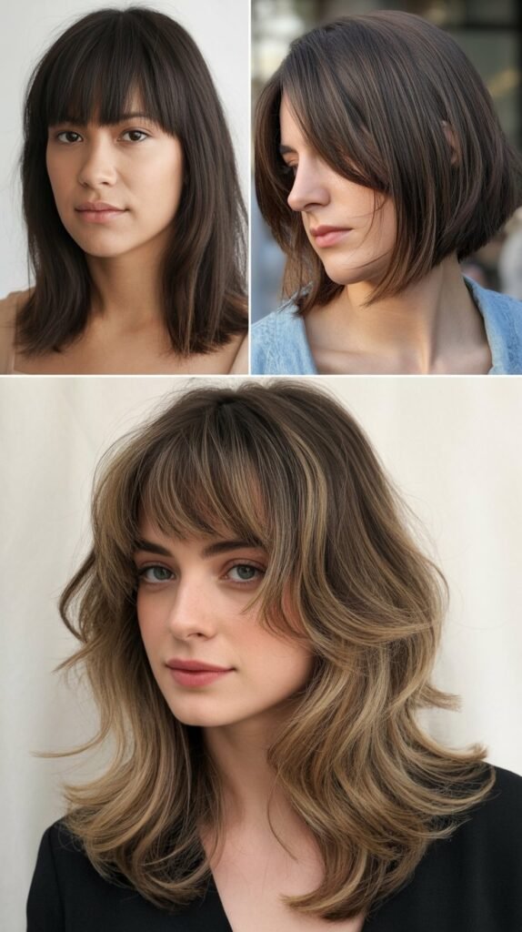 Heavy Bangs with Thinned Layers