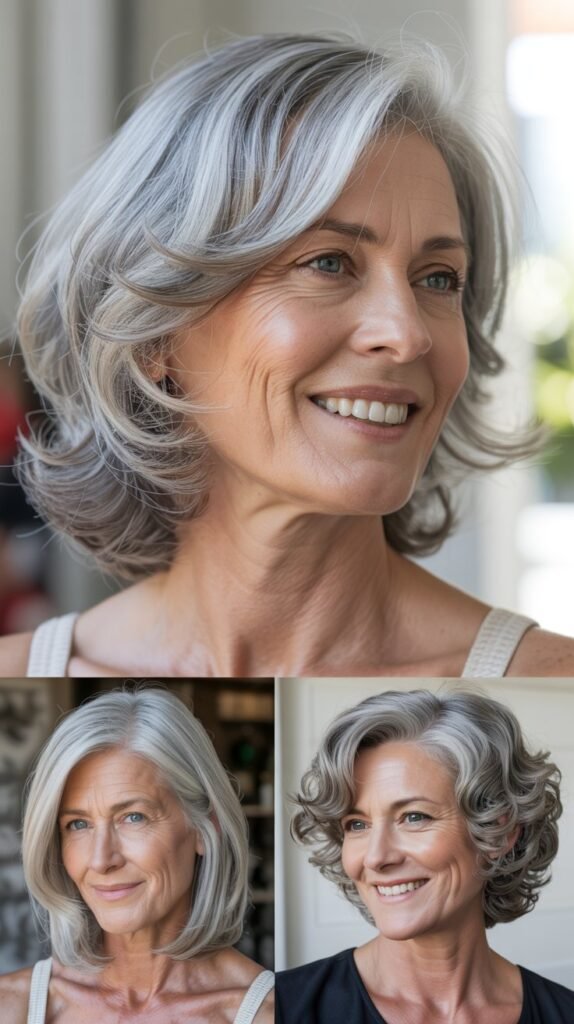Shoulder-Length Silver Layers
