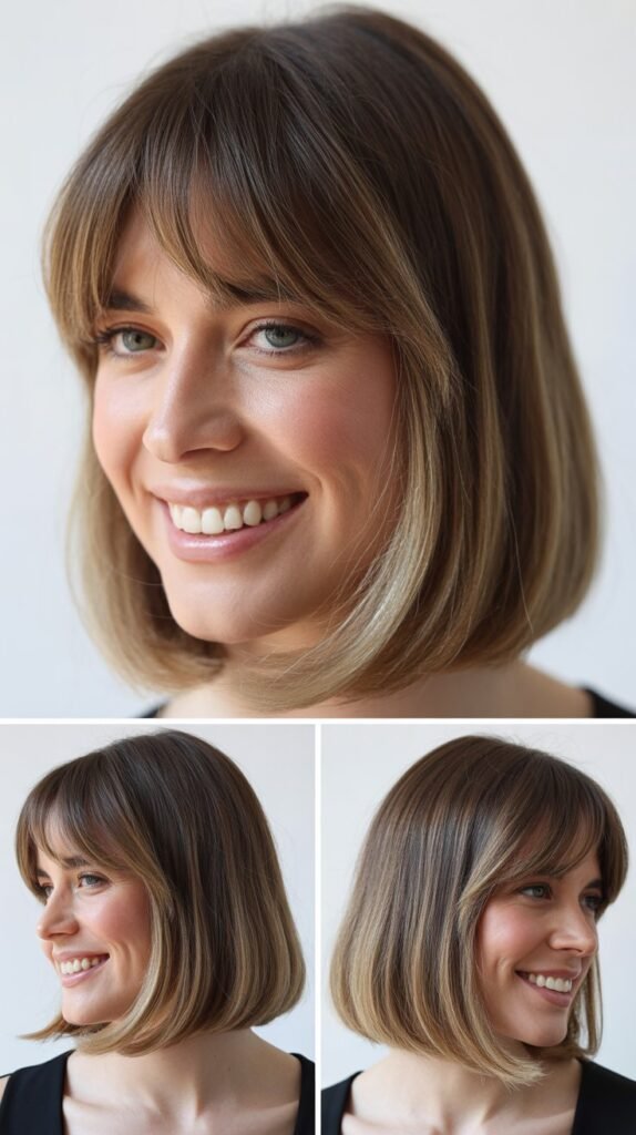  Bob with Long Bangs and Money Pieces