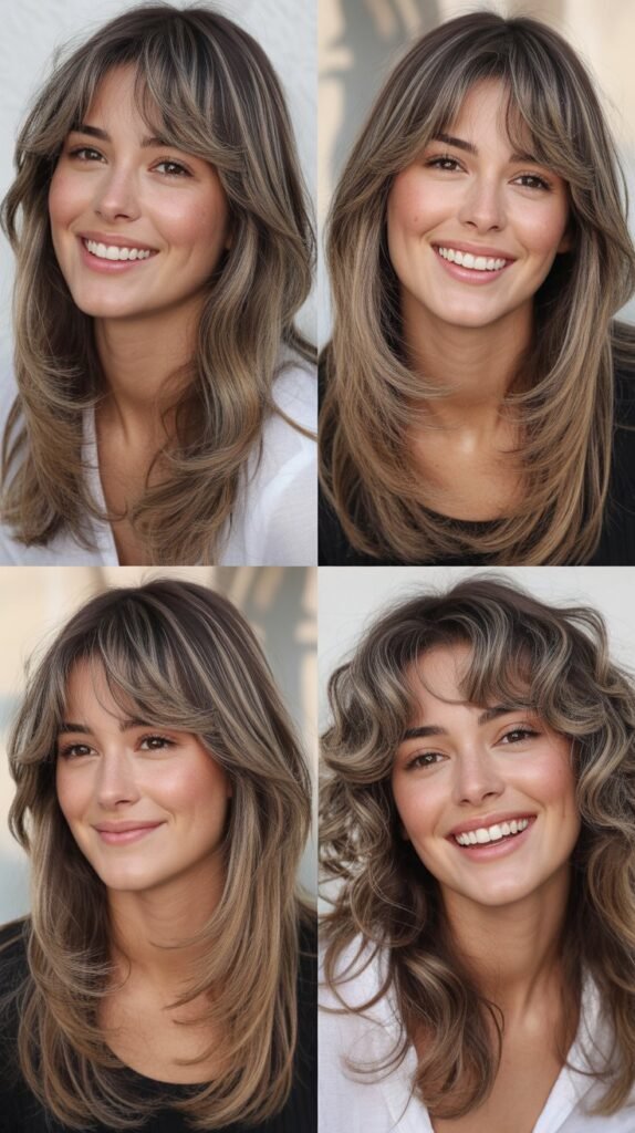 Layered Long Hair With Micro Bangs