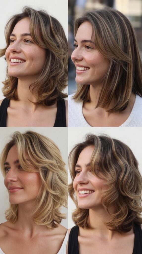 Face-Framing Layers Starting At Chin Length