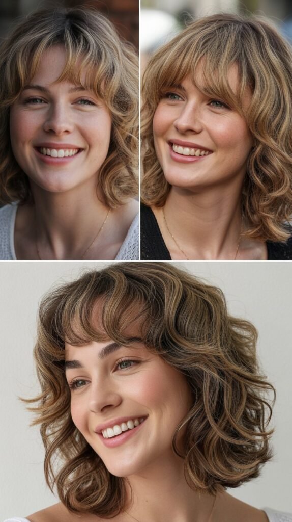 Wispy Bangs with Textured Medium Waves
