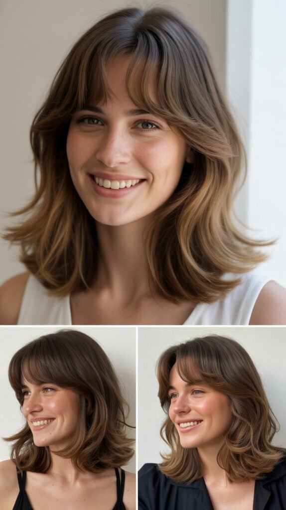  Curtain Bangs with Soft Layers