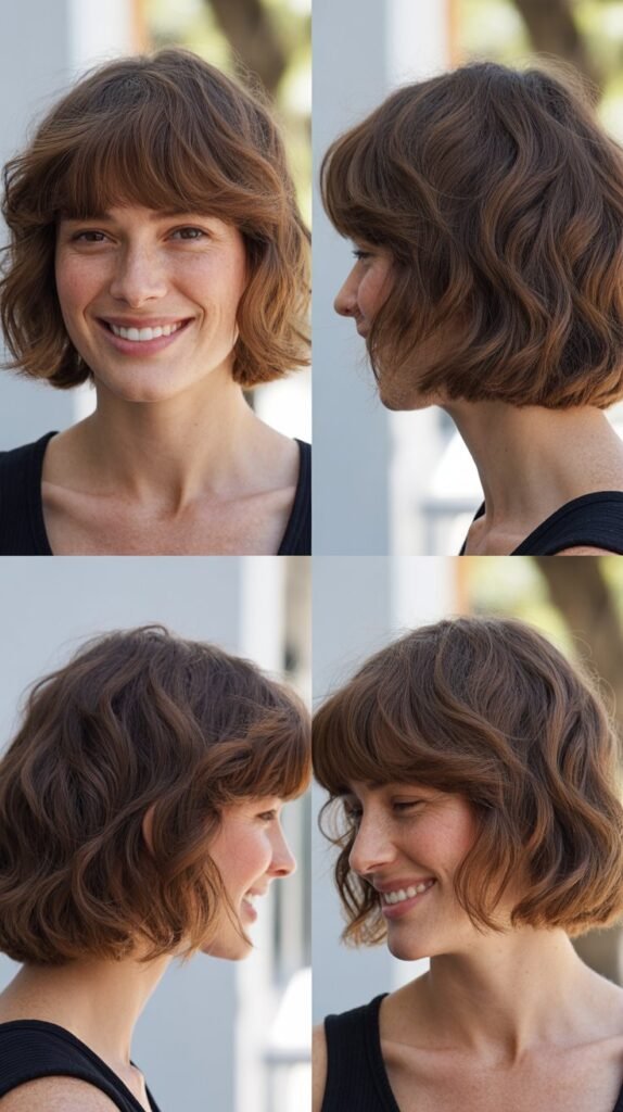  Textured Collarbone Cut With Wispy Bangs