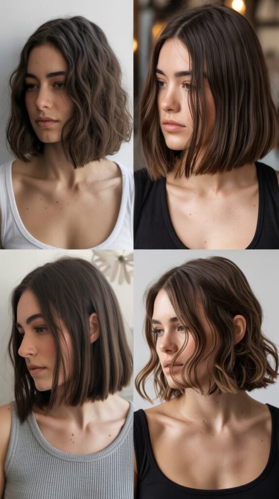 One-Length Bob with Face-Framing Pieces