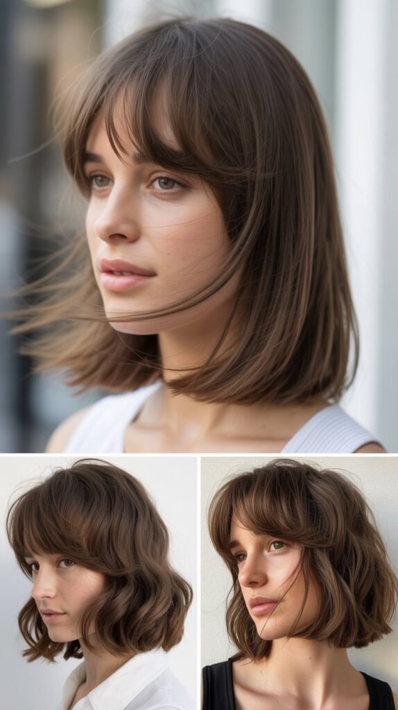 Long Bob with Feathered Fringe