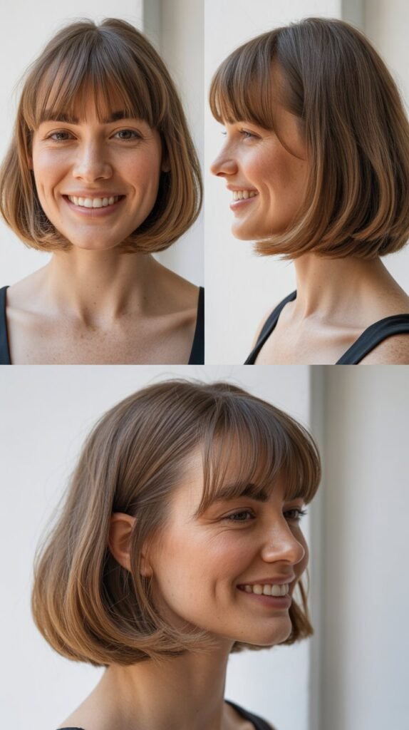 Bob with Long Baby Bangs Transition