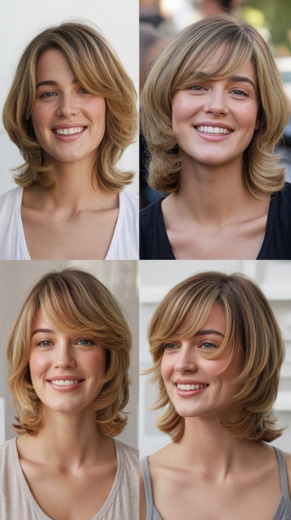  Layered Flipped Ends With Side Bangs