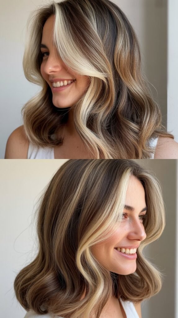 Vanilla Cream Highlights on Medium Brunette