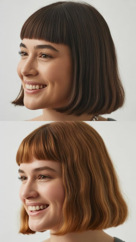 Straight Micro Bangs with Sleek Lob