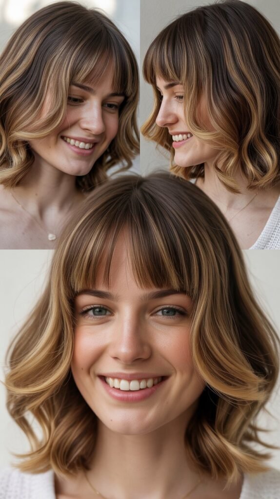  Face-Framing Curtain Bangs with Collarbone Cut