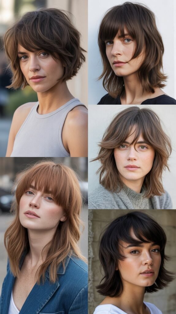  Asymmetrical Bangs with Angular Layers