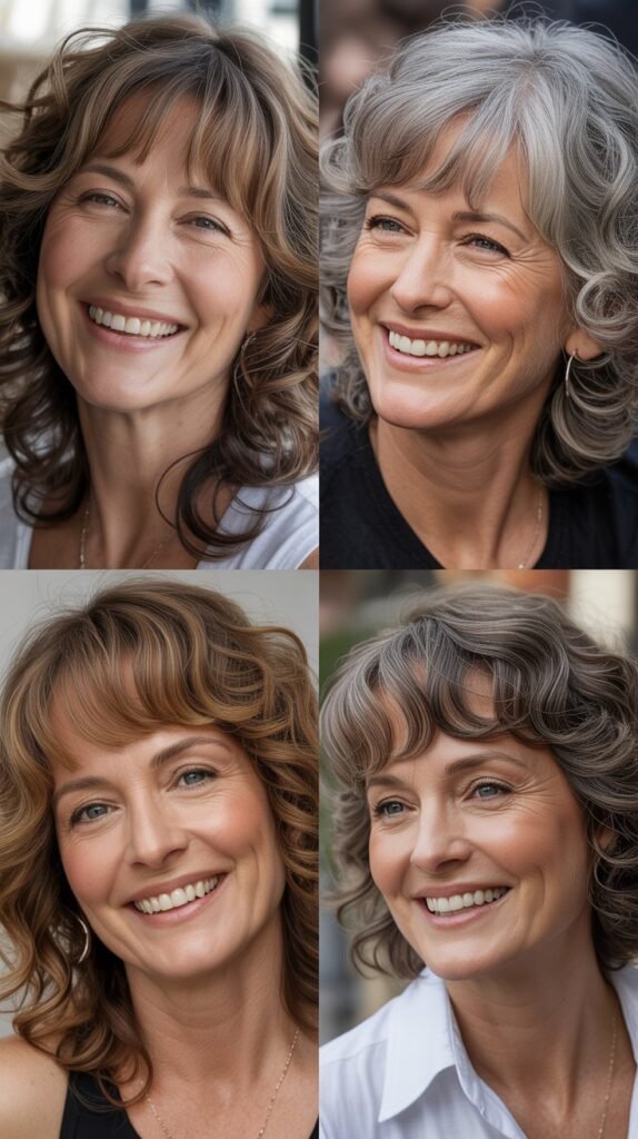 . Soft Graduated Bangs with Loose Curls