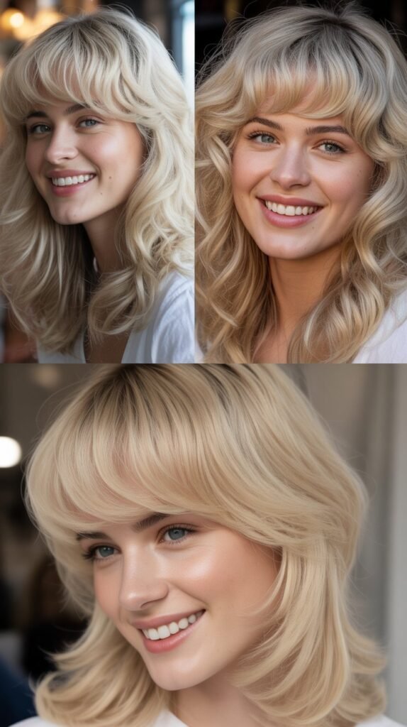 Rounded Fringe with Pearl Ivory Blonde