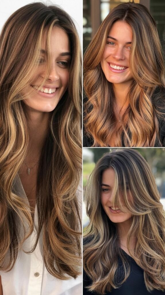  Long Layers with Balayage