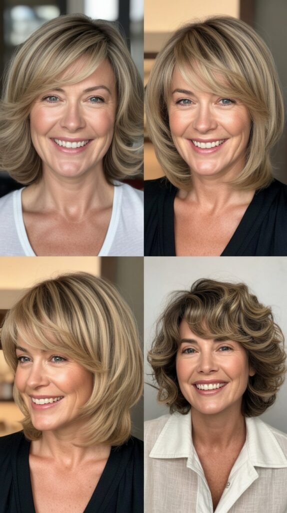 Layered Lob with Feathered Bangs