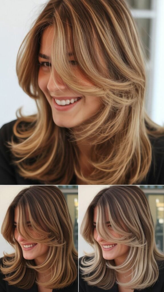 Face-Framing Highlights with Long Layers