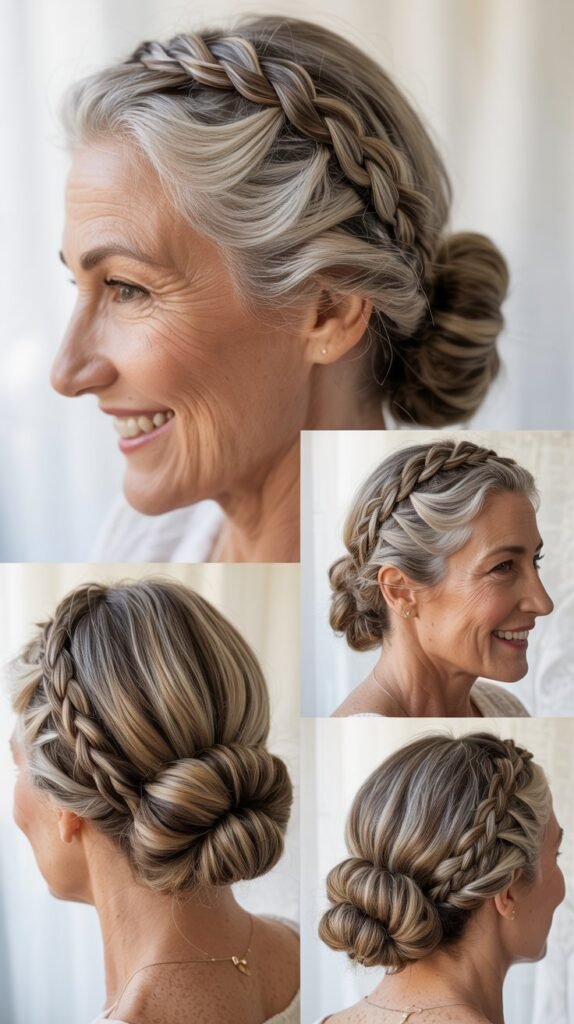 Braided Crown with Low Bun
