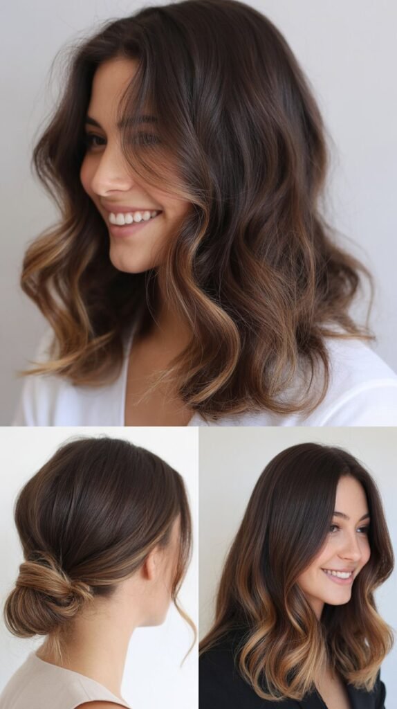  Dark Brown with Subtle Caramel Balayage