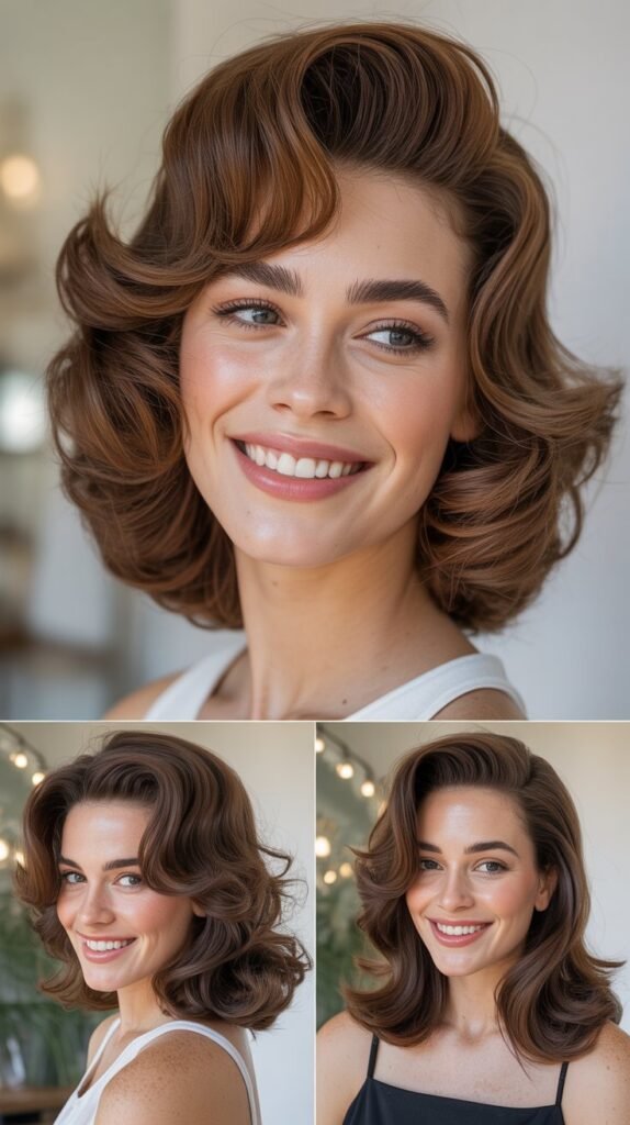 Bouncy Layers With Pin-Up Style Bangs