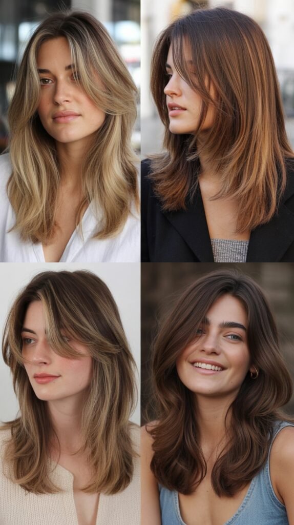  Layered Lob with Long Side Bangs