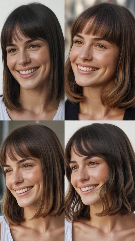Blunt Midi Cut With Center-Parted Bangs