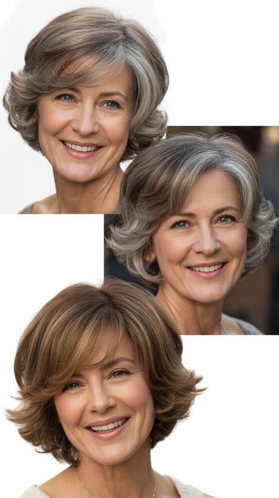  Soft Layered Bob with Side Part