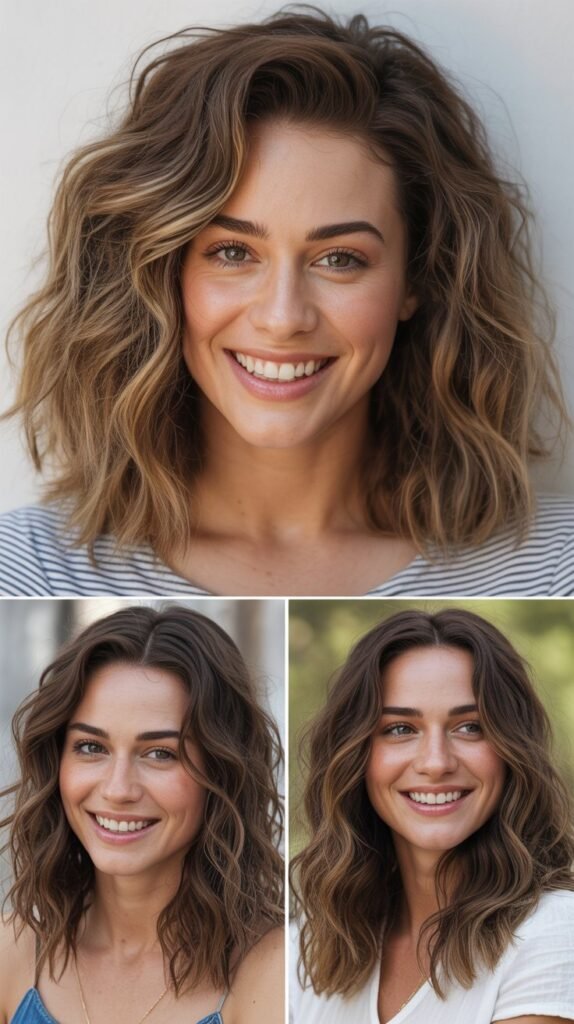 Beach Waves with Center Part