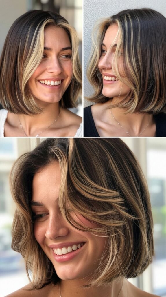  Collarbone Length with Money-Piece Highlights