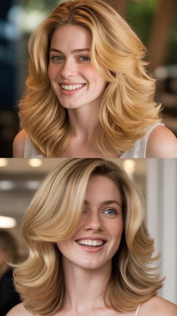 Honey Blonde with Cascading Layers