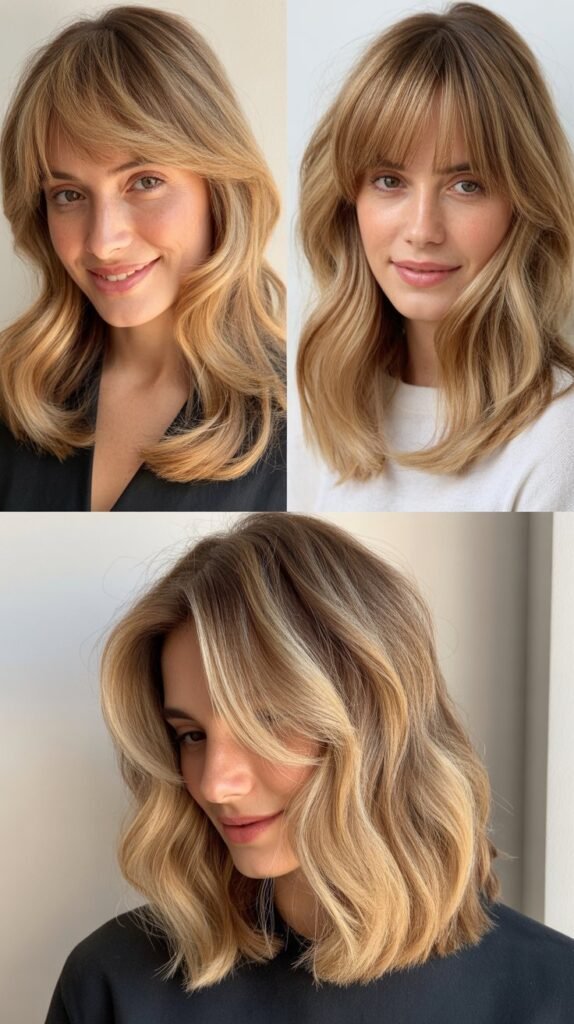  Soft Fringe with Face-Framing Blonde Layers
