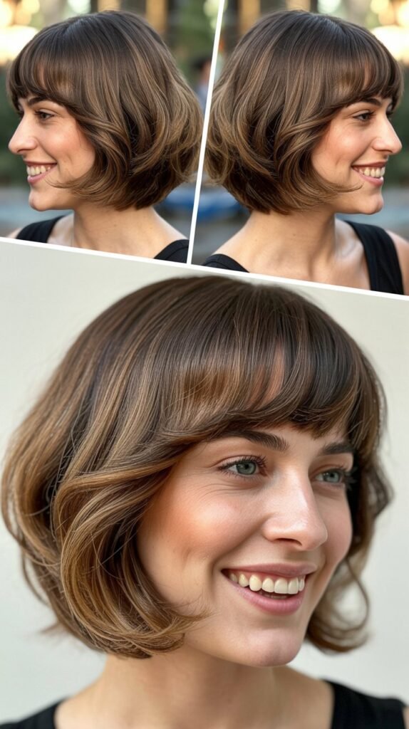 Graduated Bob with Heavy Side Bangs