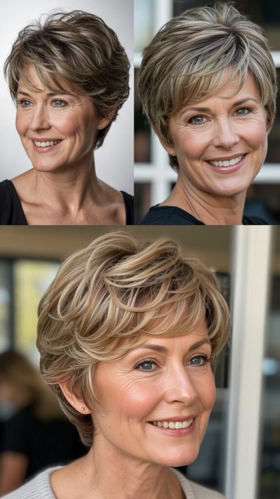 Layered Pixie Cut with Side-Swept Bangs