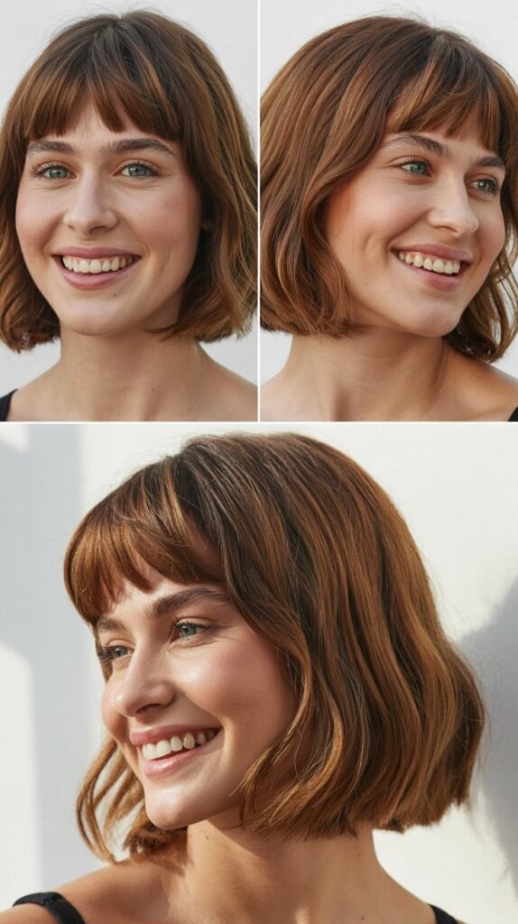 Chin-Length Cut with Eyebrow-Grazing Bangs