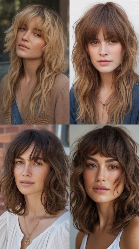 Textured Shag Bangs for Bohemian Vibes