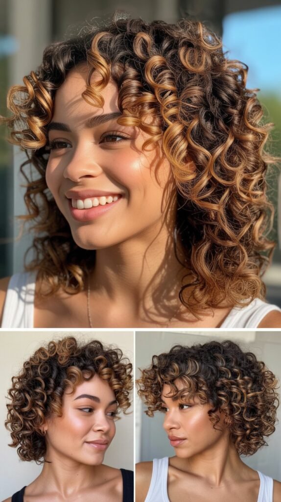 Cinnamon Highlights on 3A Curls