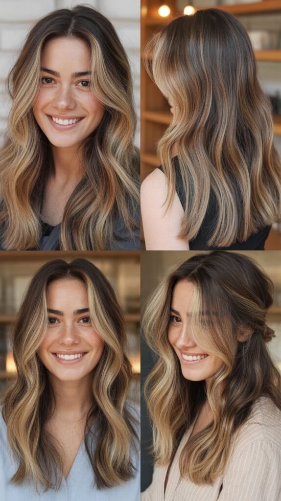 Blonde Highlights on Dark Brown Hair
