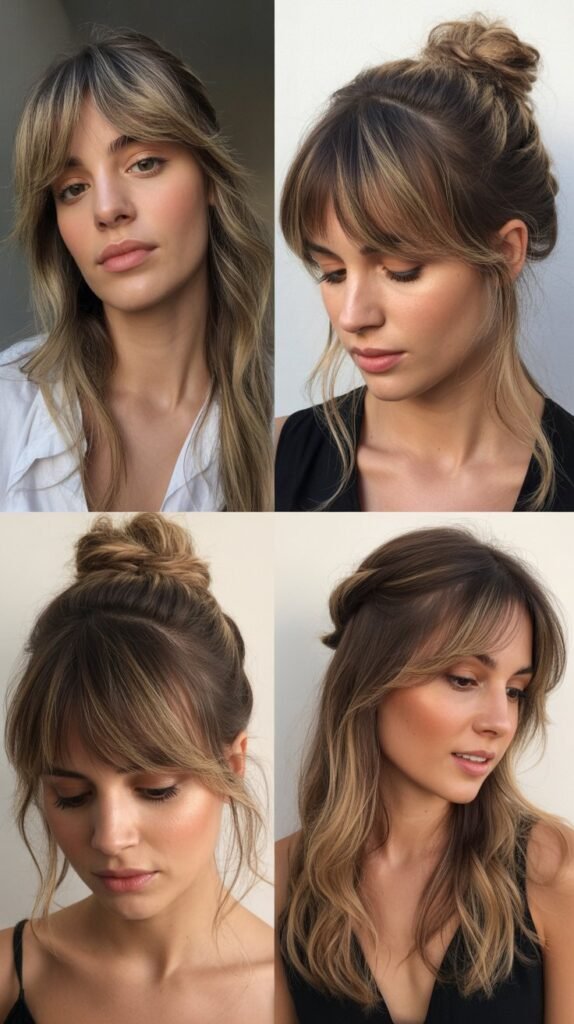  Wispy Bangs with Half-Up Styling