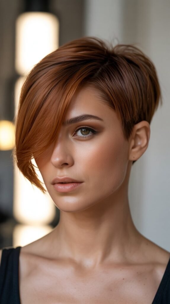 Pixie with Dramatic Side Sweep