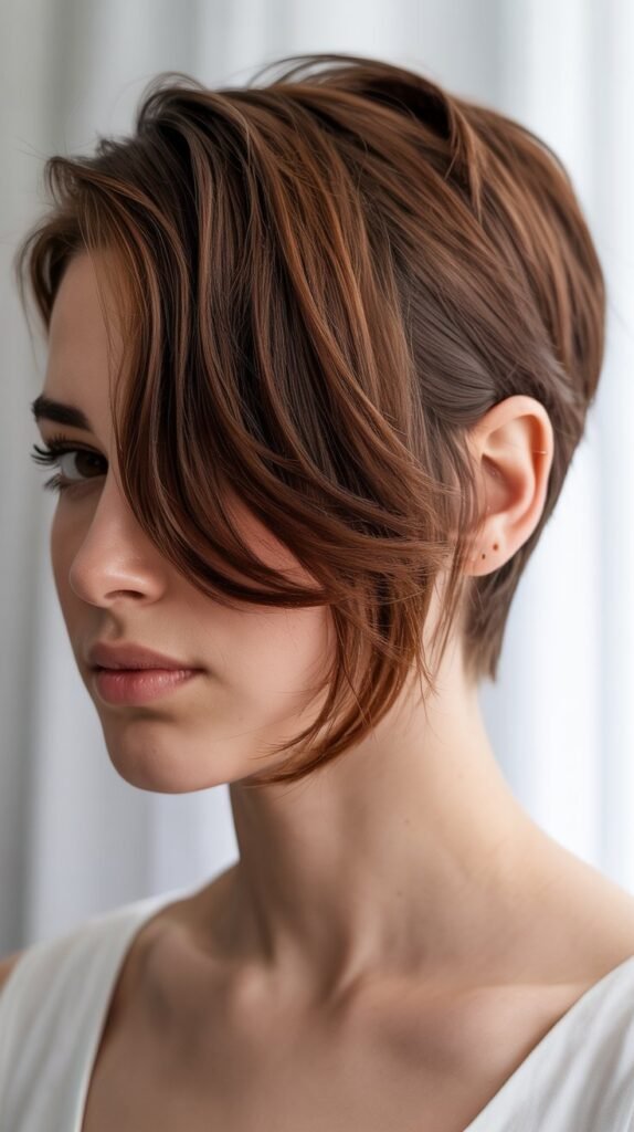  Longer Pixie with Side Part