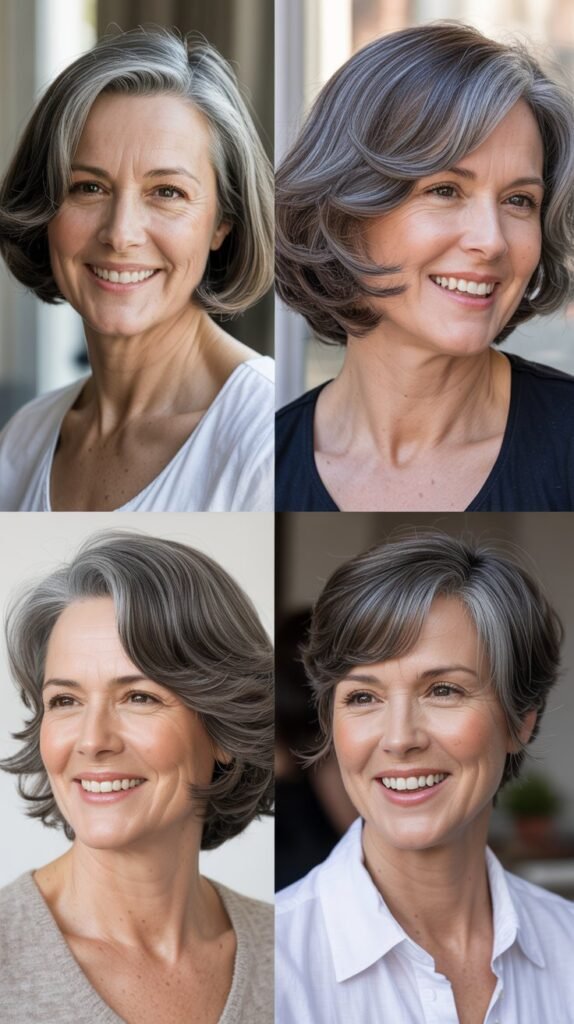 Gray Hair with Soft Graduated Layers